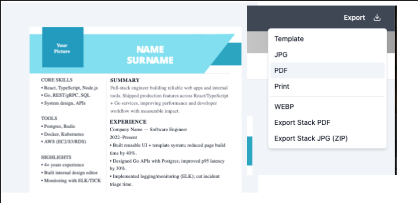 Free CV Template Maker — Export to PDF Instantly